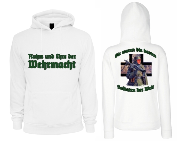 Kapuzenpullover - Ruhm und Ehre - weiß Kapuzenpullover - Ruhm und Ehre - weiß