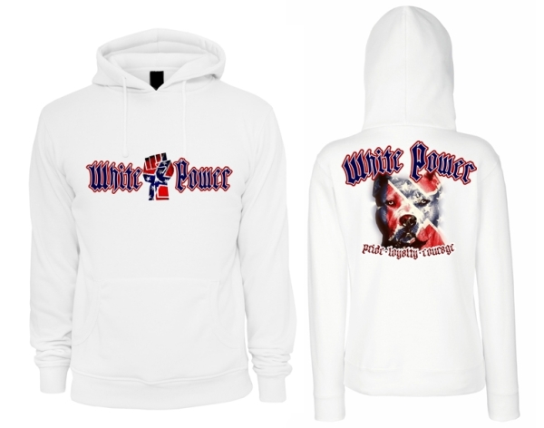 Kapuzenpullover - White Power - Dog Face - Südstaaten - weiß Kapuzenpullover - White Power - Dog Face - Südstaaten - weiß