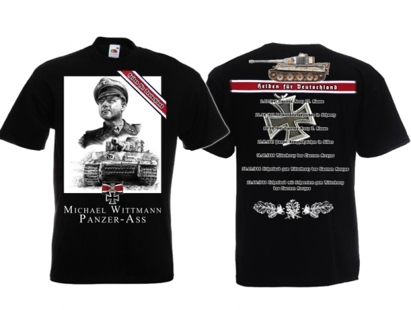 Frauen T-Shirt - Helden für Deutschland - Michael Wittmann - schwarz Frauen T-Shirt - Helden für Deutschland - Michael Wittmann - schwarz