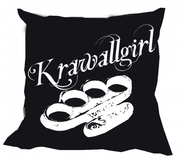 Kissen - Krawallgirl - schwarz/weiß Kissen - Krawallgirl - schwarz/weiß