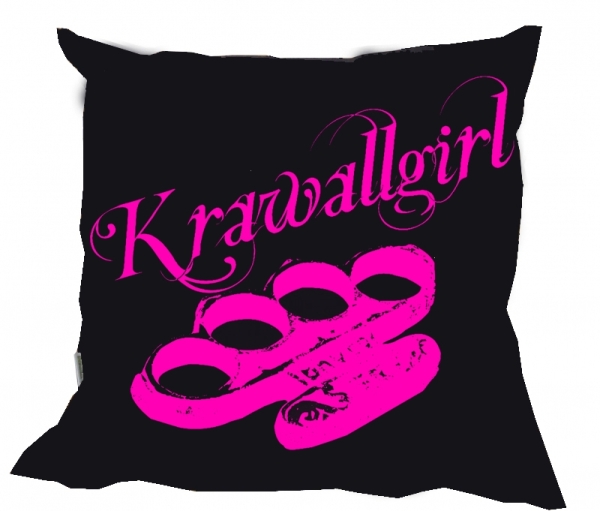 Kissen - Krawallgirl - schwarz/pink Kissen - Krawallgirl - schwarz/pink