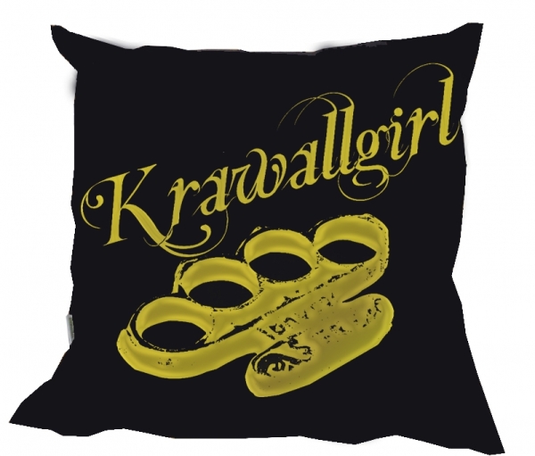 Kissen - Krawallgirl - schwarz/gold Kissen - Krawallgirl - schwarz/gold
