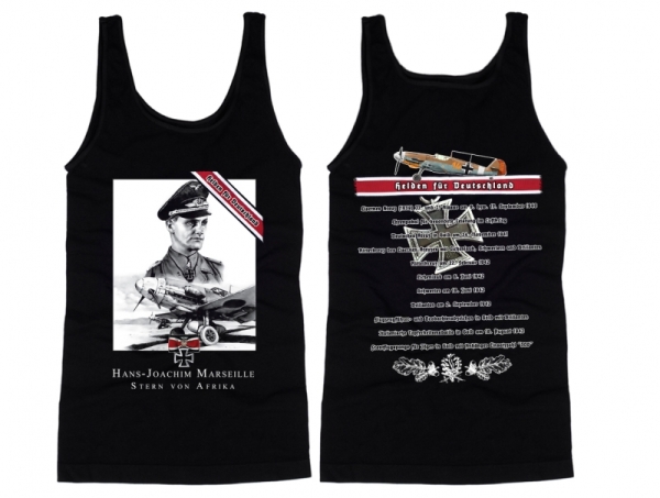 Muskelshirt/Tank Top - Helden für Deutschland - Hans-Joachim Marseille - schwarz Muskelshirt/Tank Top - Helden für Deutschland - Hans-Joachim Marseille - schwarz