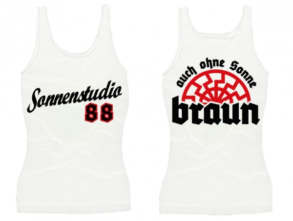 Frauen Top - Sonnenstudio 88 - Motiv 2 - weiß Frauen Top - Sonnenstudio 88 - Motiv 2 - weiß