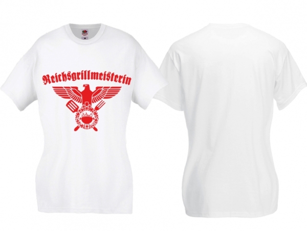 Frauen T-Shirt - Reichsgrillmeisterin - weiß/rot Frauen T-Shirt - Reichsgrillmeisterin - weiß/rot