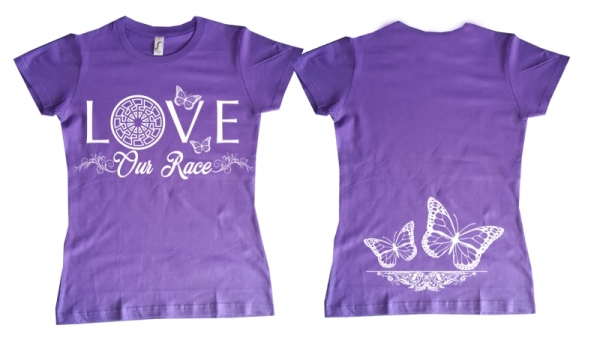 Frauen T-Shirt - Love our Race - lila Frauen T-Shirt - Love our Race - lila