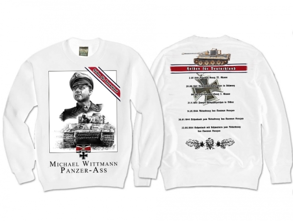 Pullover - Helden für Deutschland - Michael Wittmann - weiß Pullover - Helden für Deutschland - Michael Wittmann - weiß