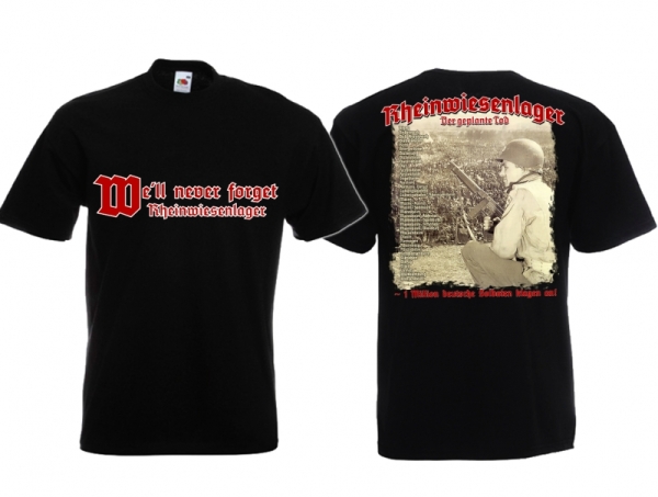 Frauen T-Shirt - Rheinwiesenlager - Never forget - schwarz Frauen T-Shirt - Rheinwiesenlager - Never forget - schwarz