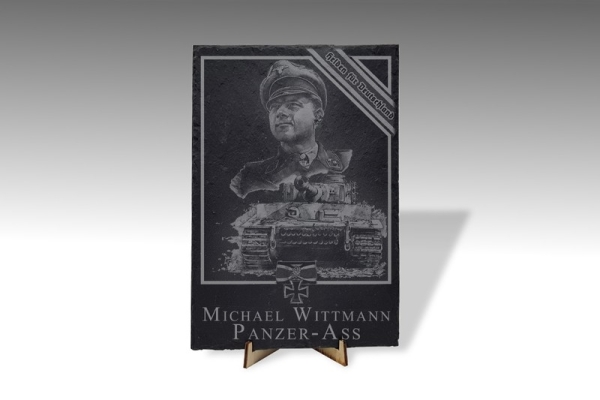 Schieferplatte - Helden für Deutschland - Michael Wittmann Schieferplatte - Helden für Deutschland - Michael Wittmann