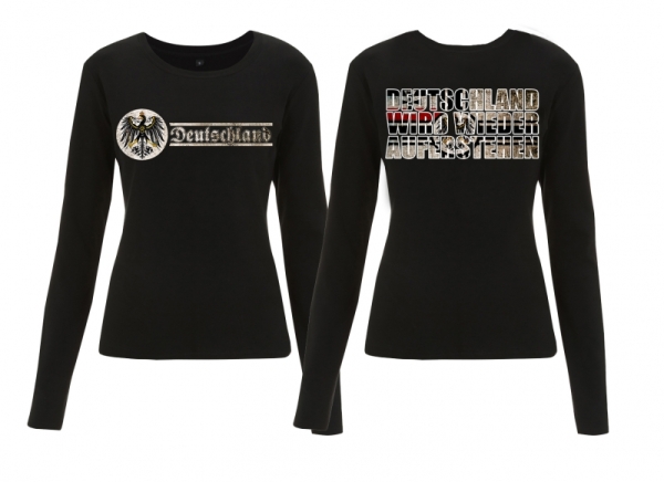 Frauen - Sweatshirt - Deutschland wird wieder auferstehen - schwarz Frauen - Sweatshirt - Deutschland wird wieder auferstehen - schwarz