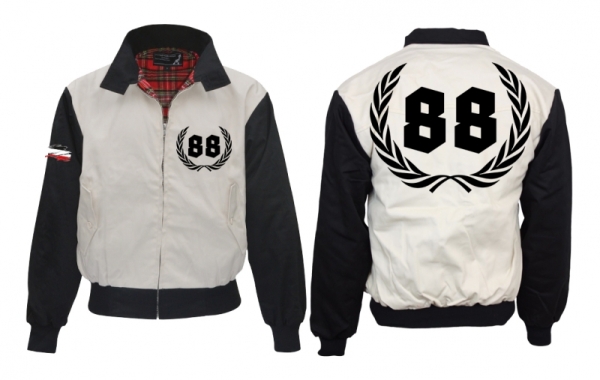 Harrington Jacke - bedruckt - schwarz/weiß - 88 Harrington Jacke - bedruckt - schwarz/weiß - 88