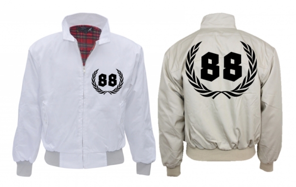 Harrington Jacke - bedruckt - weiß - 88 - Motiv 2 Harrington Jacke - bedruckt - weiß - 88 - Motiv 2