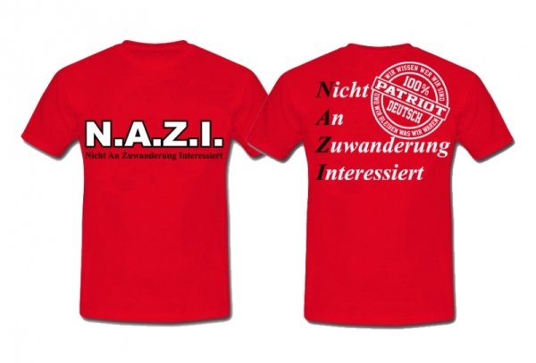 T-Hemd - N.A.Z.I. - Motiv 2 - rot T-Hemd - N.A.Z.I. - Motiv 2 - rot