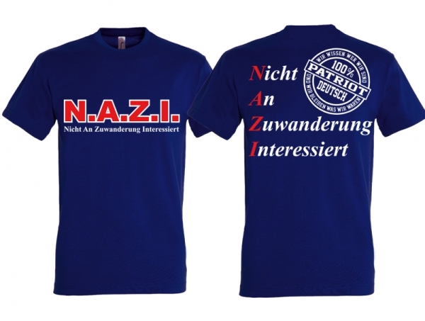 T-Hemd - N.A.Z.I. - Motiv 2 - blau T-Hemd - N.A.Z.I. - Motiv 2 - blau