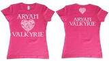 Frauen T-Shirt - Aryan Valkyrie - keltisches Herz - rosa/weiß Frauen T-Shirt - Aryan Valkyrie - keltisches Herz - rosa/weiß