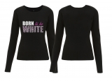 Frauen - Sweatshirt - Born to be White - Leopard - schwarz/pink Frauen - Sweatshirt - Born to be White - Leopard - schwarz/pink
