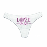 String Tanga - Love our Race - weiß/rosa String Tanga - Love our Race - weiß/rosa