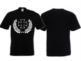 Frauen T-Shirt - Eisernes Kreuz im Kranz - schwarz/weiß Frauen T-Shirt - Eisernes Kreuz im Kranz - schwarz/weiß