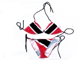 Bikini Set - schwarz-weiß-rot