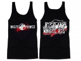 Muskelshirt/Tank Top - Kiss My White Ass - schwarz-weiß-rot Muskelshirt/Tank Top - Kiss My White Ass - schwarz-weiß-rot