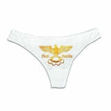 String Tanga - Anti Antifa - Adler mit Schlagring - Gold - weiß String Tanga - Anti Antifa - Adler mit Schlagring - Gold - weiß
