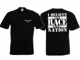 Frauen T-Shirt - Race & Nation - schwarz/weiß - kleiner Brustdruck Frauen T-Shirt - Race & Nation - schwarz/weiß - kleiner Brustdruck
