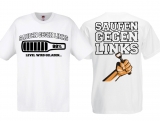 Frauen T-Shirt - Saufen gegen Links - weiß/schwarz Frauen T-Shirt - Saufen gegen Links - weiß/schwarz