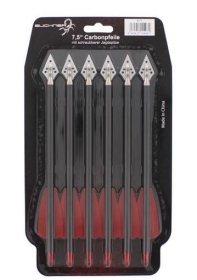 Carbonpfeile - 7,5'' mit Jagdspitze - 6er Pack