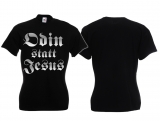 Frauen T-Shirt - Odin statt Jesus - Motiv 3 - schwarz/silber Frauen T-Shirt - Odin statt Jesus - Motiv 3 - schwarz/silber