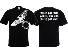 T-Hemd - Alles hat nen Haken, nur das Kreuz hat vier - schwarz T-Hemd - Alles hat nen Haken, nur das Kreuz hat vier - schwarz