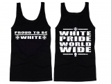 Muskelshirt/Tank Top - Proud to be White - schwarz/weiß Muskelshirt/Tank Top - Proud to be White - schwarz/weiß