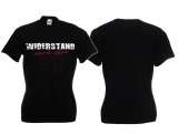 Frauen T-Shirt - Widerstand - Gegen das System - Schrift - schwarz Frauen T-Shirt - Widerstand - Gegen das System - Schrift - schwarz