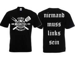 Frauen T-Shirt - Feines Schnitzel Schweinsfilet - schwarz/weiß Frauen T-Shirt - Feines Schnitzel Schweinsfilet - schwarz/weiß
