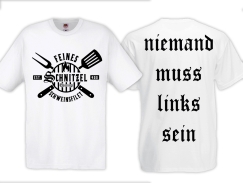 Frauen T-Shirt - Feines Schnitzel Schweinsfilet - weiß/schwarz Frauen T-Shirt - Feines Schnitzel Schweinsfilet - weiß/schwarz