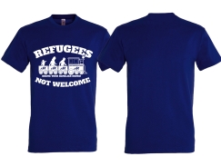 T-Hemd - Refugees not Welcome - Motiv 3 - navy T-Hemd - Refugees not Welcome - Motiv 3 - navy