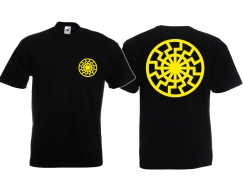 Frauen T-Shirt - Schwarze Sonne - gelb Motiv 1 Frauen T-Shirt - Schwarze Sonne - gelb Motiv 1