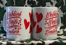 Tasse - weiblich/weiß/deutsch Tasse - weiblich/weiß/deutsch