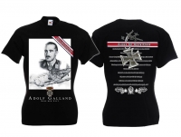 Frauen T-Shirt - Helden für Deutschland - Adolf Galland - schwarz Frauen T-Shirt - Helden für Deutschland - Adolf Galland - schwarz