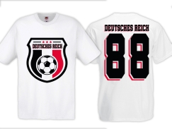 T-Hemd - Fußball - Deutsches Reich - Trikot 88 - Motiv 2 - weiß T-Hemd - Fußball - Deutsches Reich - Trikot 88 - Motiv 2 - weiß