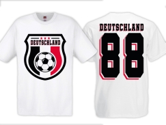 T-Hemd - Fußball - Deutschland - Trikot 88 - Motiv 2 - weiß T-Hemd - Fußball - Deutschland - Trikot 88 - Motiv 2 - weiß