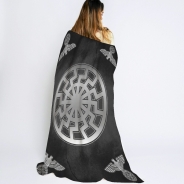 Kuscheldecke - Schwarze Sonne - Silber Kuscheldecke - Schwarze Sonne - Silber