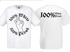 Frauen T-Shirt - White Power - Logo - Modern - 100% White/Proud - großer Frontdruck - weiß Frauen T-Shirt - White Power - Logo - Modern - 100% White/Proud - großer Frontdruck - weiß