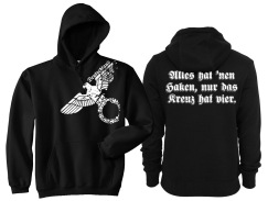 Kapuzenpullover - Alles hat nen Haken, nur das Kreuz hat vier - schwarz