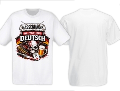 T-Hemd - Gassenhauer - Blutgruppe Deutsch - SRG - weiß