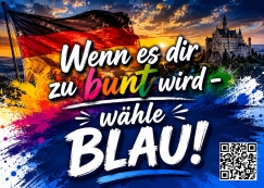 Wenn es dir zu BUNT wird wähle BLAU - Aufkleber Paket 10 Stück