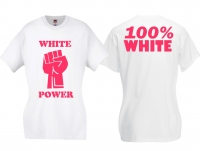 Frauen T-Shirt - White Power - weiß/pink - groß Frauen T-Shirt - White Power - weiß/pink - groß