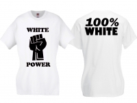 Frauen T-Shirt - White Power - weiß/schwarz - groß Frauen T-Shirt - White Power - weiß/schwarz - groß
