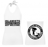 Frauen Neckholder Top - Islamists not Welcome - Motiv 2 - weiß - schwarz Frauen Neckholder Top - Islamists not Welcome - Motiv 2 - weiß - schwarz
