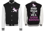 Frauen College Jacke - schwarz/weiß - Aryan Unicorn - Motiv 2 Frauen College Jacke - schwarz/weiß - Aryan Unicorn - Motiv 2