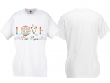 Frauen T-Shirt - Love our Race - weiß/bunt - Motiv1 Frauen T-Shirt - Love our Race - weiß/bunt - Motiv1